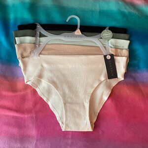 New DANSKIN 5pk DS3684 Ribbed High Rise Bikini Briefs Size L Large